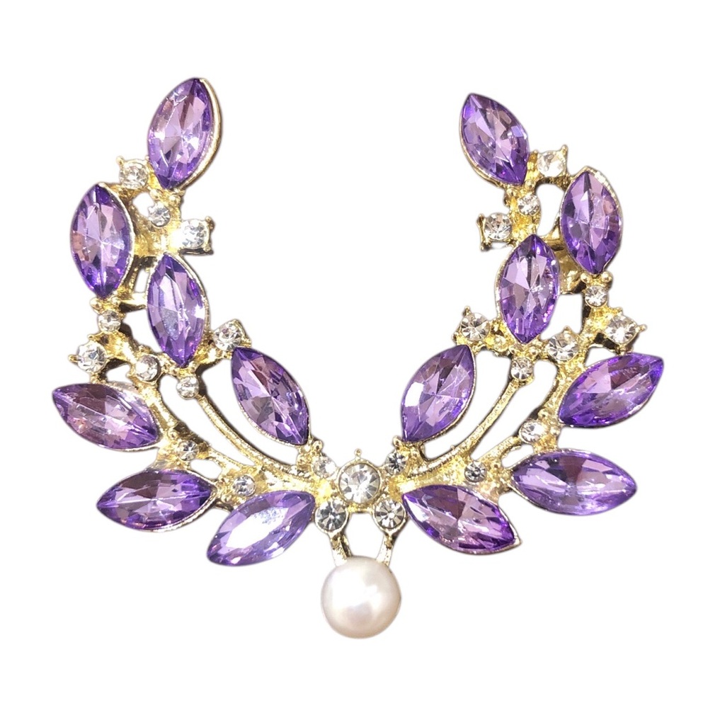 Vintage Brooch Pin Purple Gold